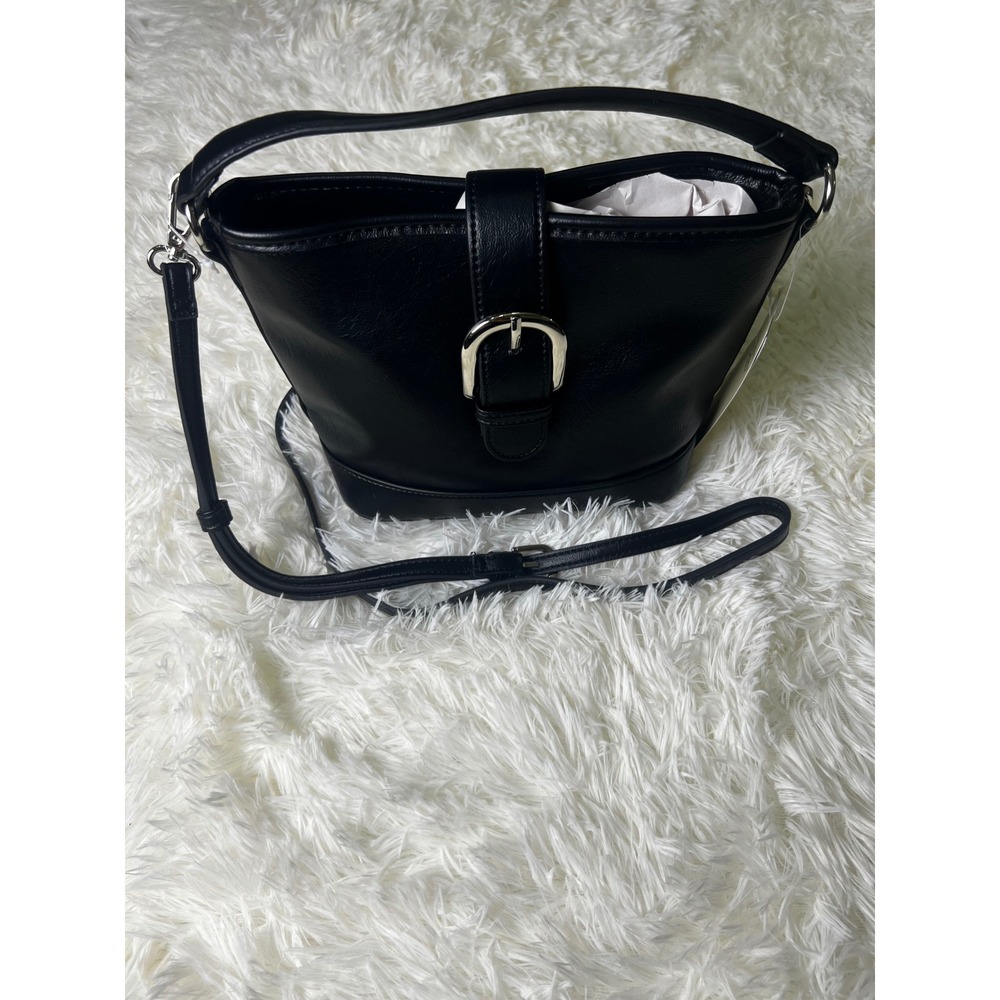 No Boundaries Moto Bucket Bag Black Convertible Crossbody Shoulder Purse NWT